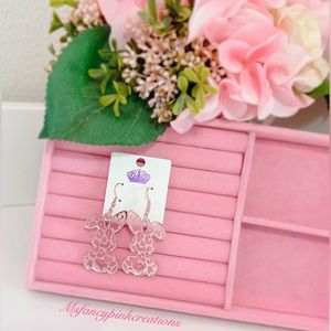 Pink Easter Bunny Acrylic Earrings NWT
